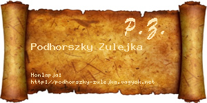 Podhorszky Zulejka névjegykártya
